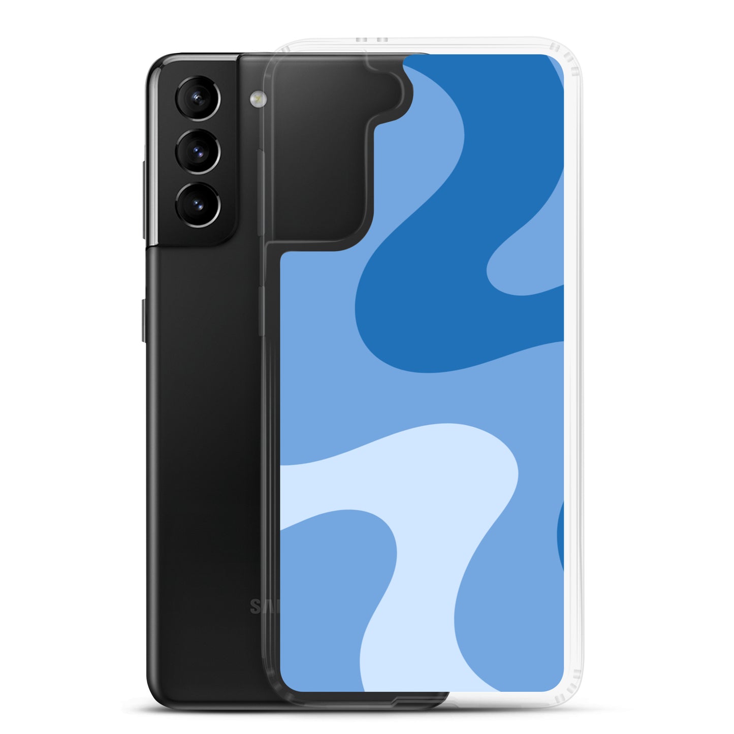 Abstract Samsung phone case blue swirl