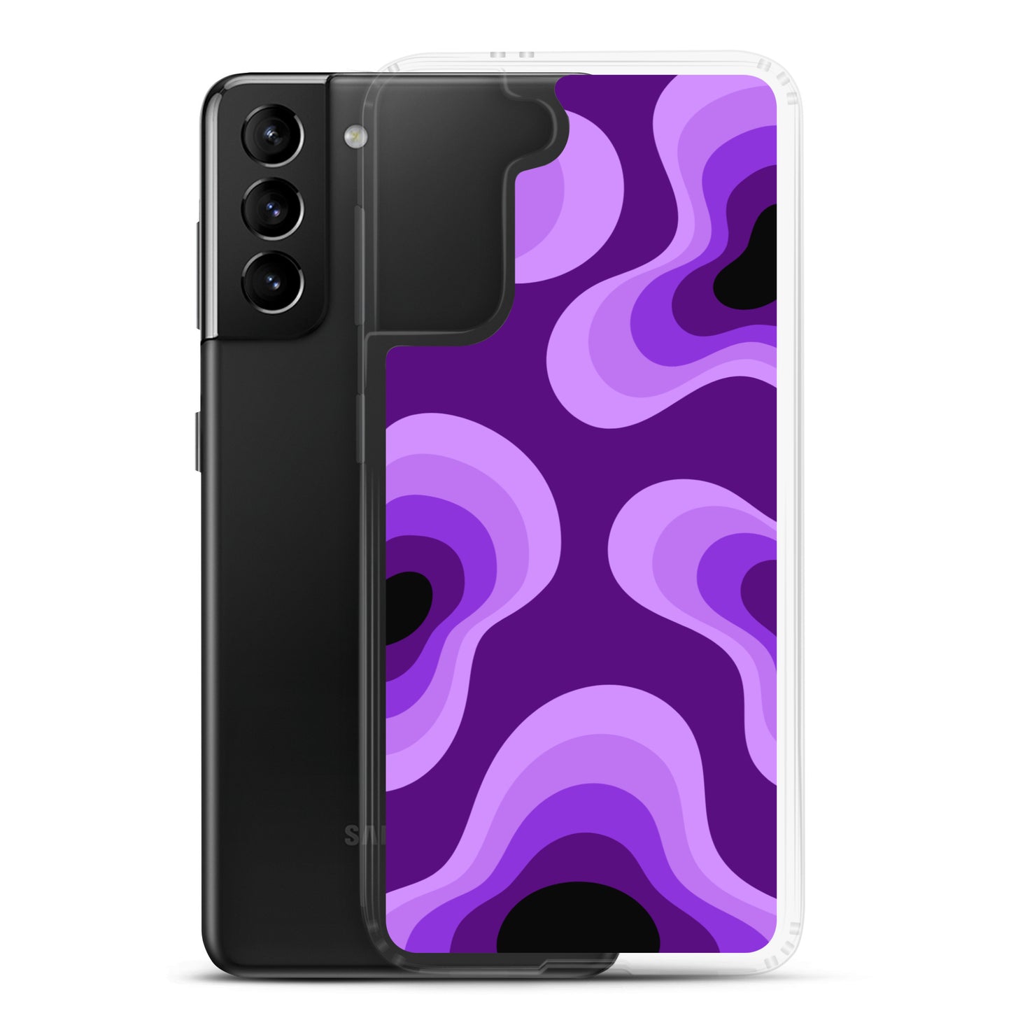 Abstract Samsung phone case purple lava bubbles