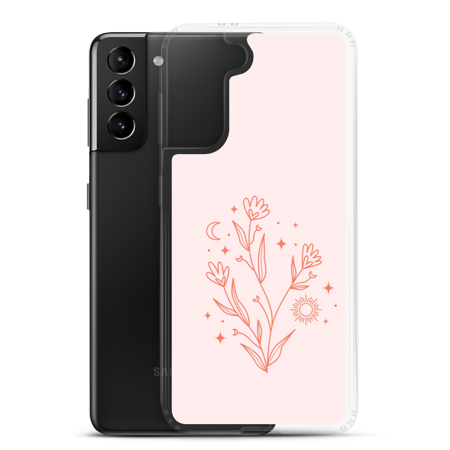 Abstract Samsung phone case pink flower