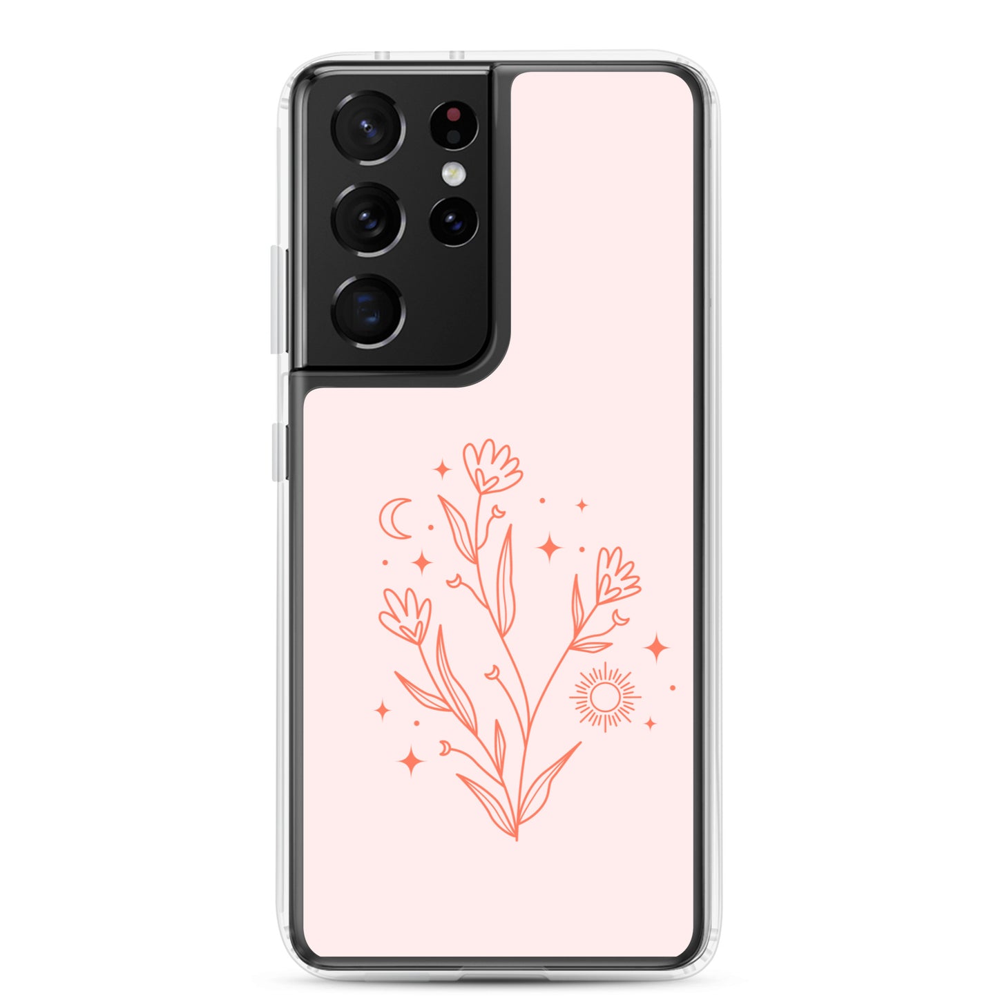 Abstract Samsung phone case pink flower