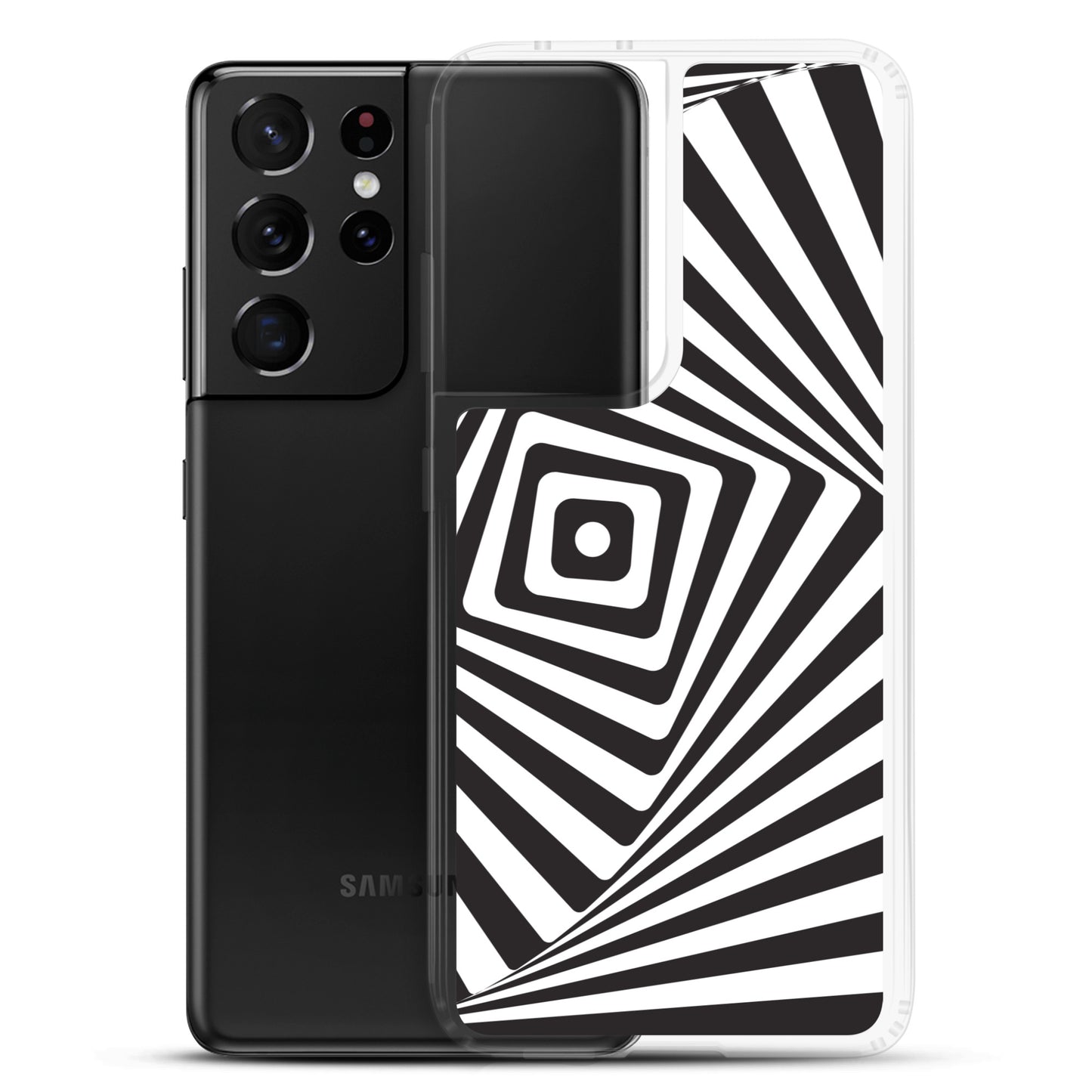 Abstract Samsung phone case black and white maze