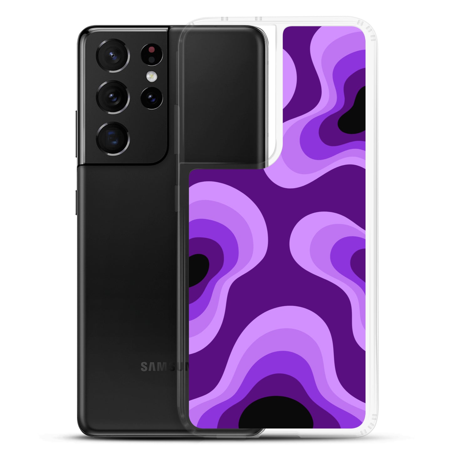 Abstract Samsung phone case purple lava bubbles