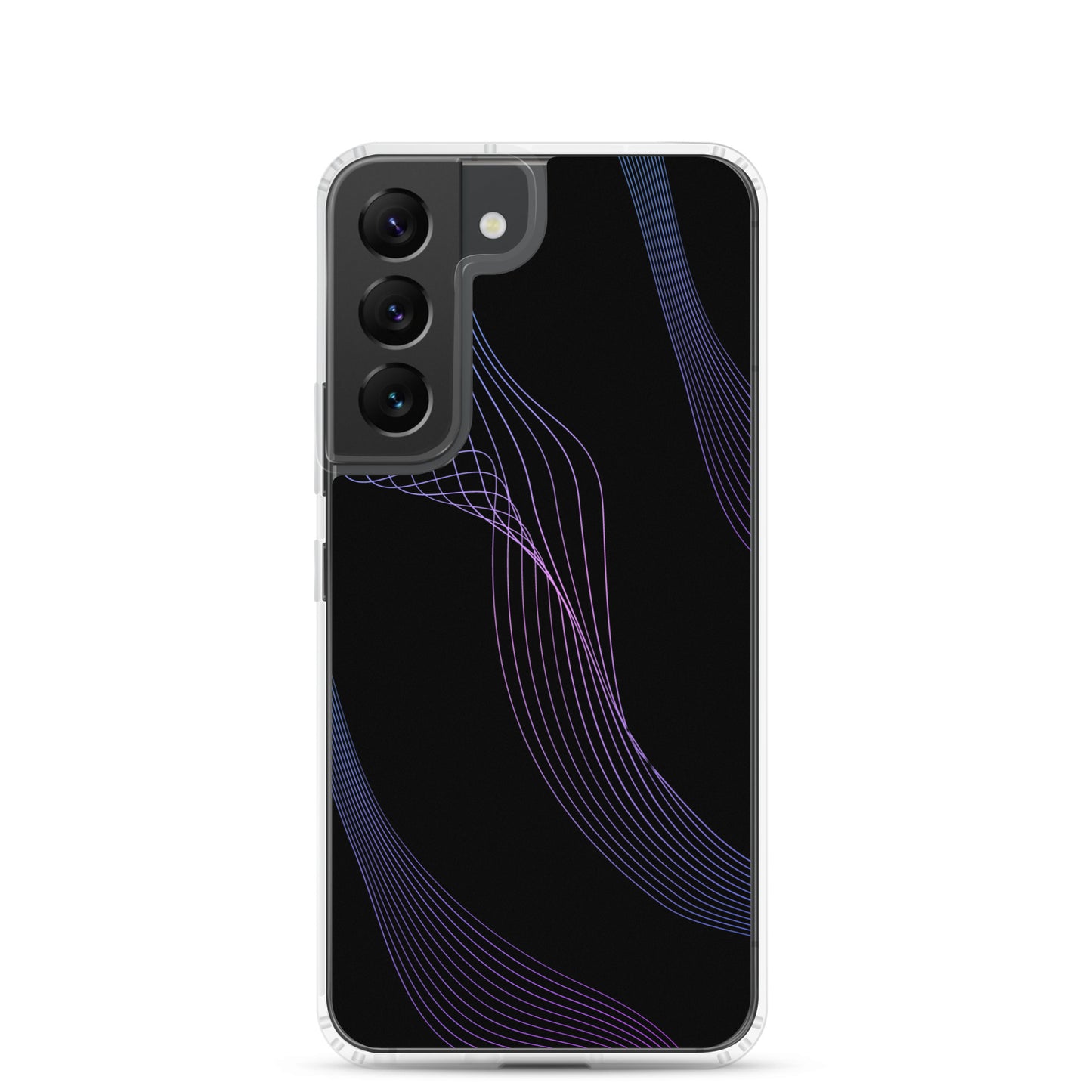 Abstract Samsung phone case black with blue/pink lines