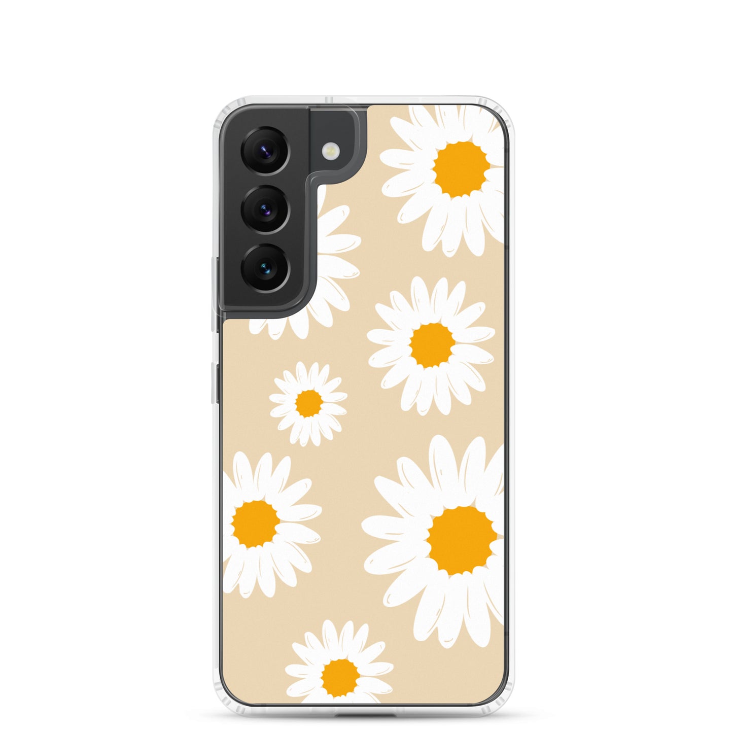 Abstract Samsung phone case daisies with sand colour