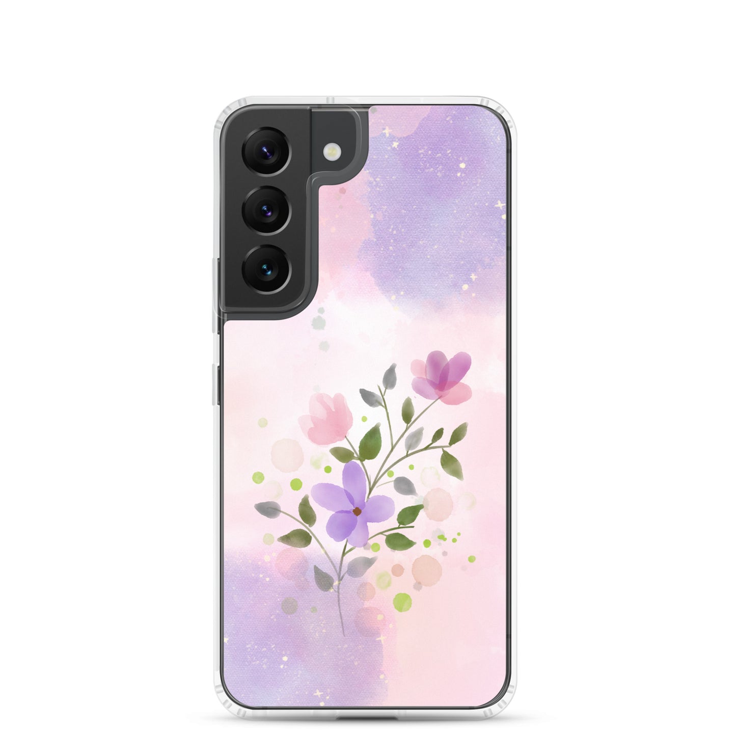 Abstract Samsung phone case flowers on pink and violet Bg