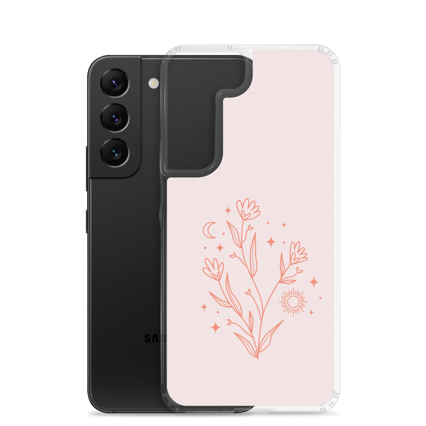 Abstract Samsung phone case pink flower