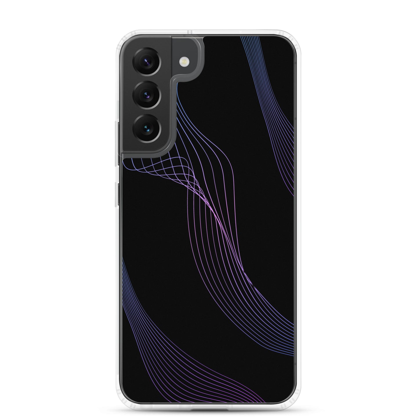 Abstract Samsung phone case black with blue/pink lines