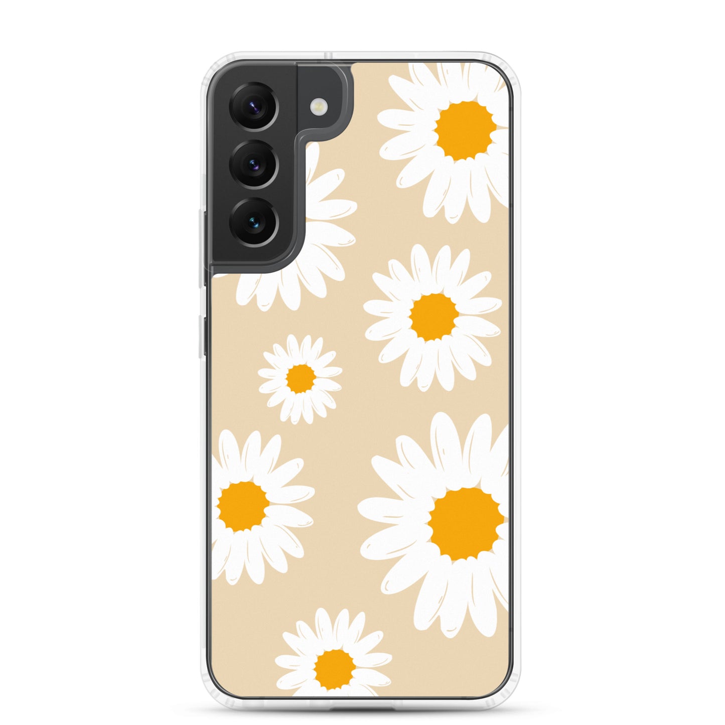 Abstract Samsung phone case daisies with sand colour