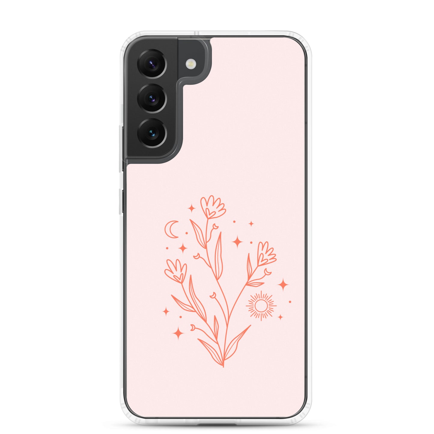 Abstract Samsung phone case pink flower