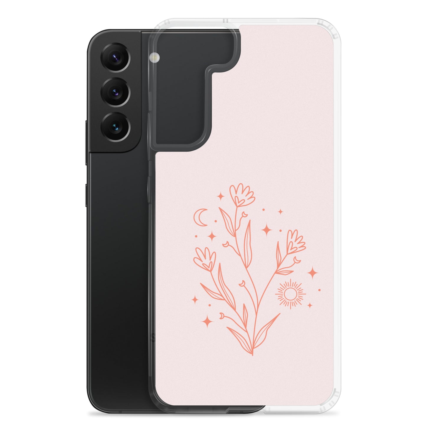 Abstract Samsung phone case pink flower