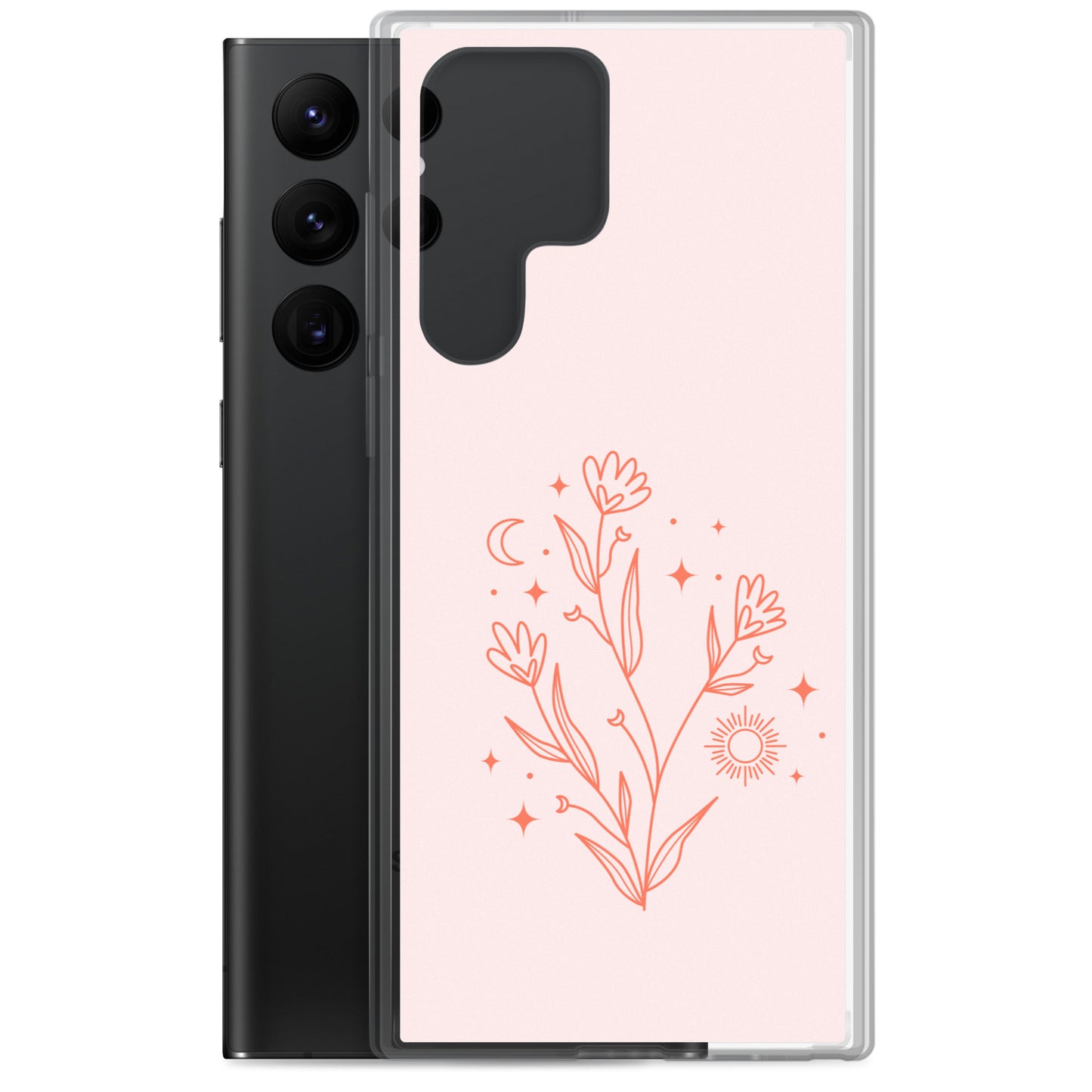 Abstract Samsung phone case pink flower