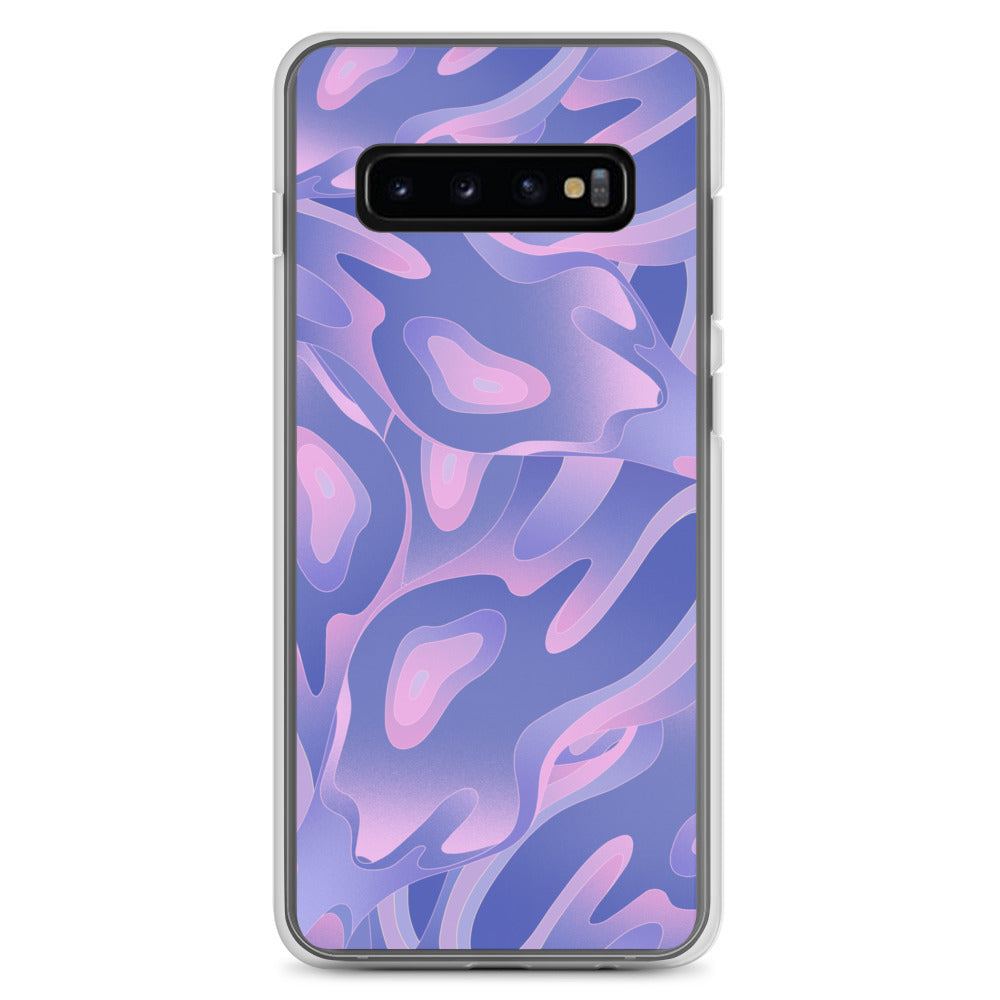 Abstract Samsung phone case, purple/violet waves