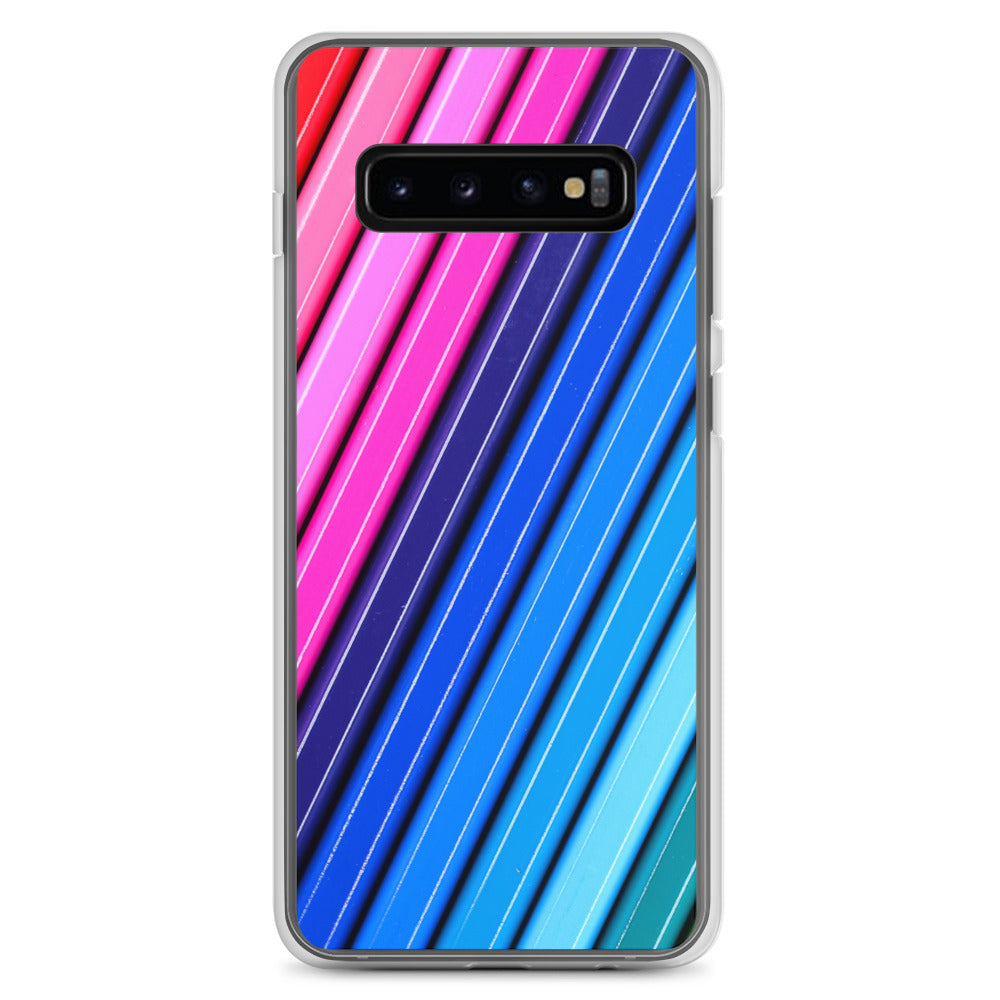 abstract Samsung phone case multi-coloured stripes