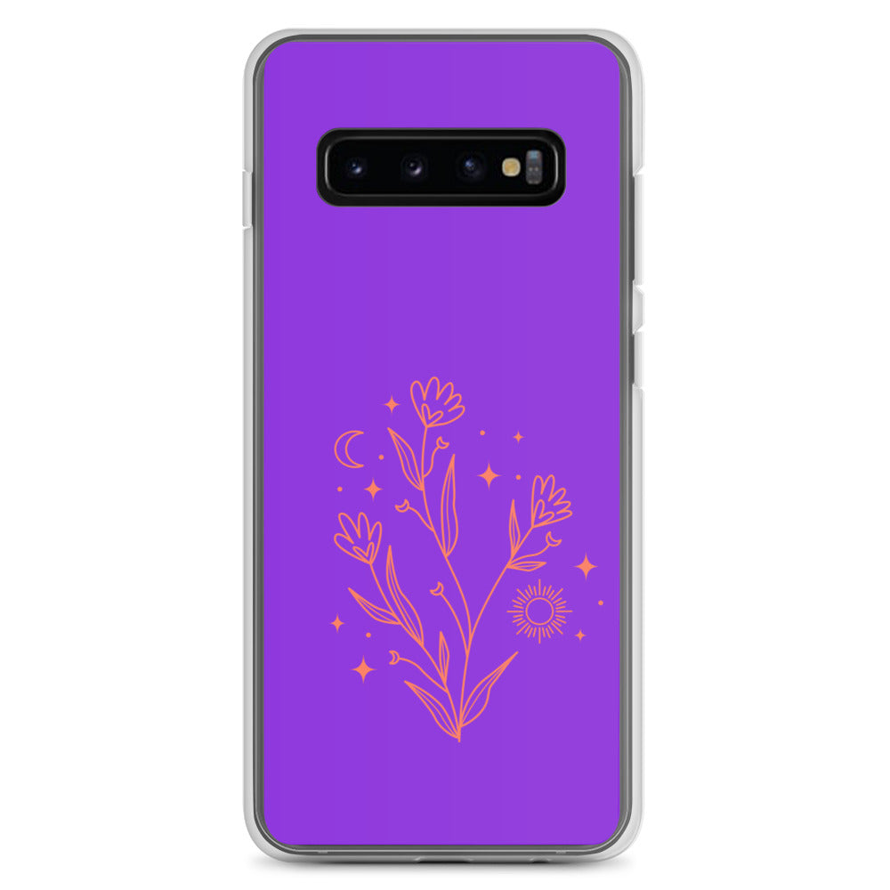 abstract Samsung phone case with purple Bg