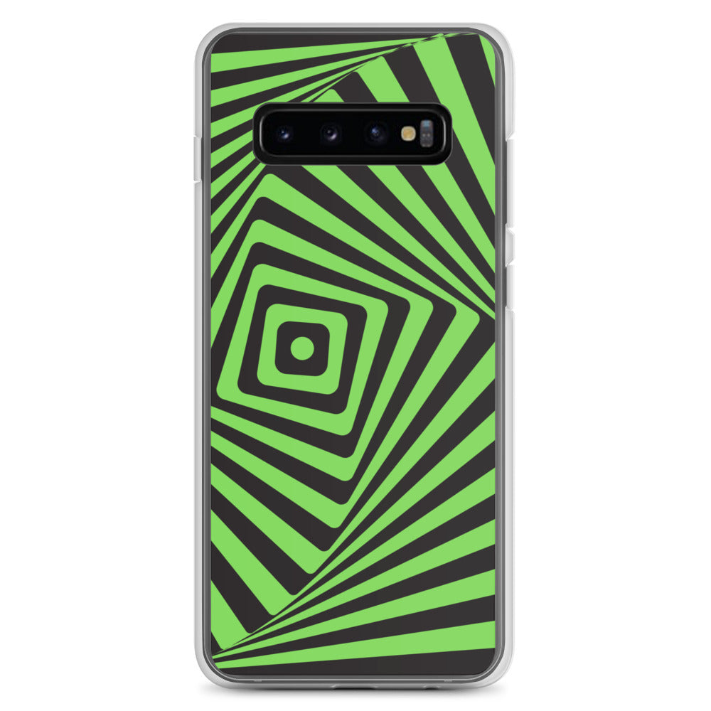 abstract Samsung phone case black and green maze