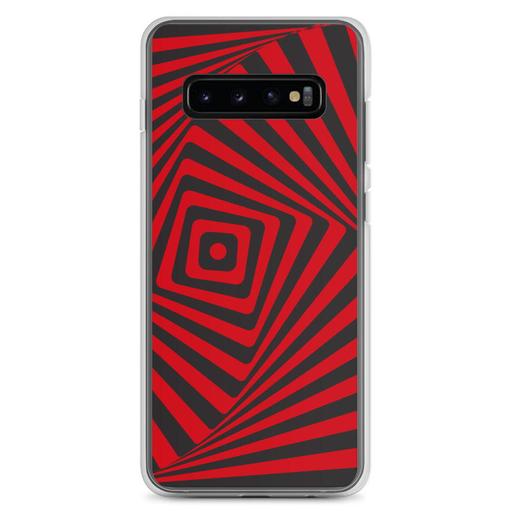 abstract Samsung phone case red and black maze