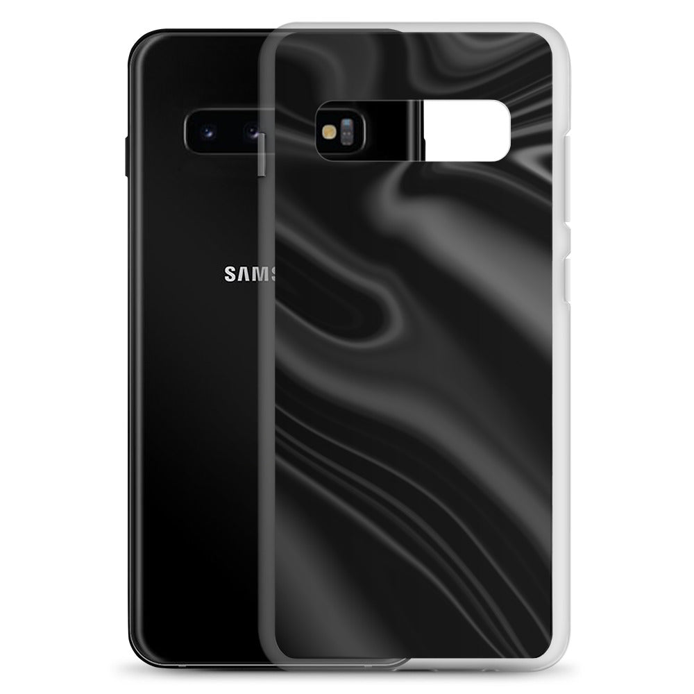 abstract Samsung phone case black waves