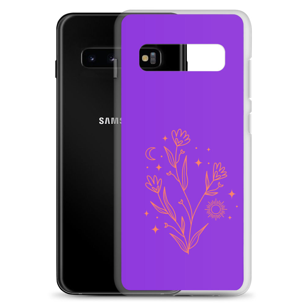 abstract Samsung phone case with purple Bg