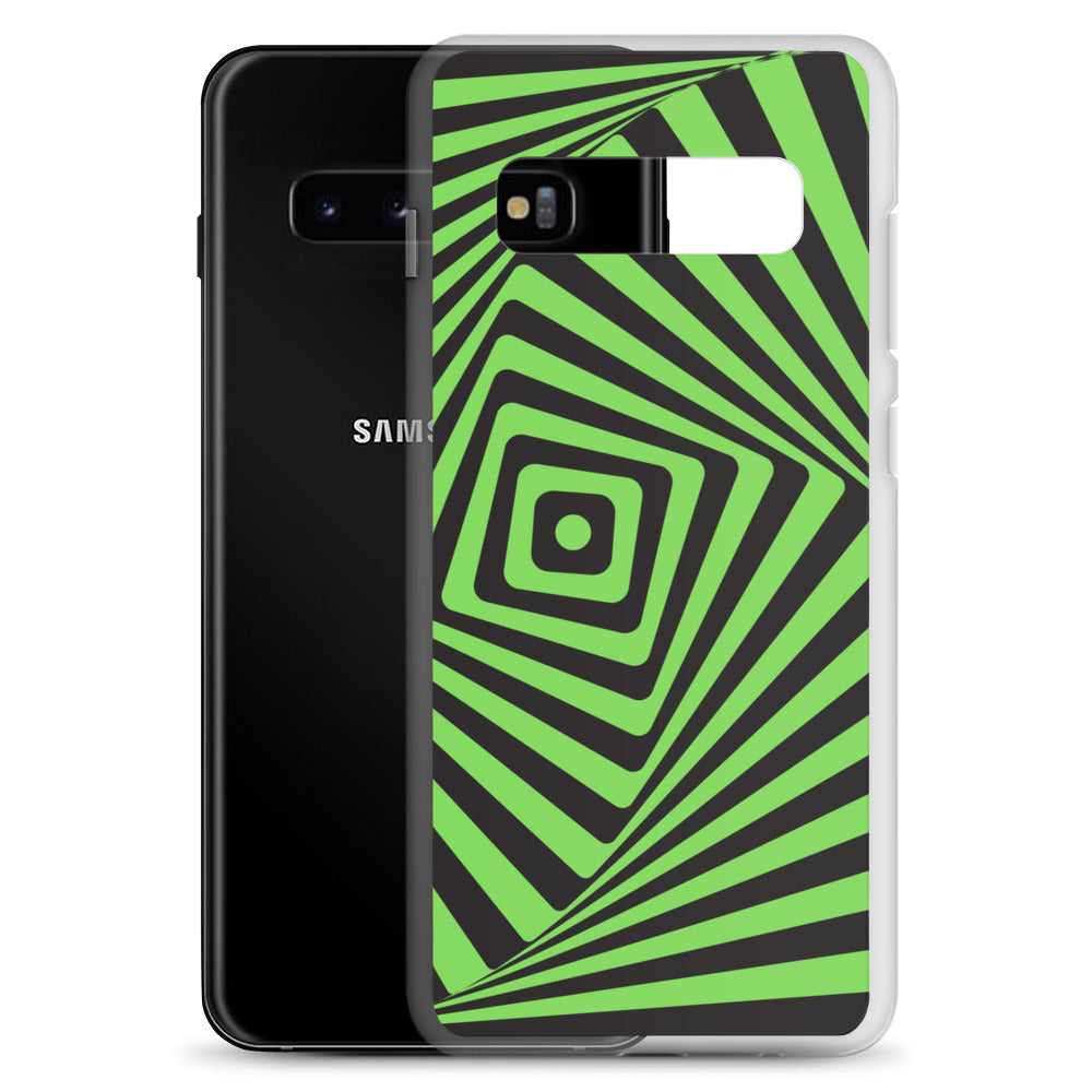 abstract Samsung phone case black and green maze