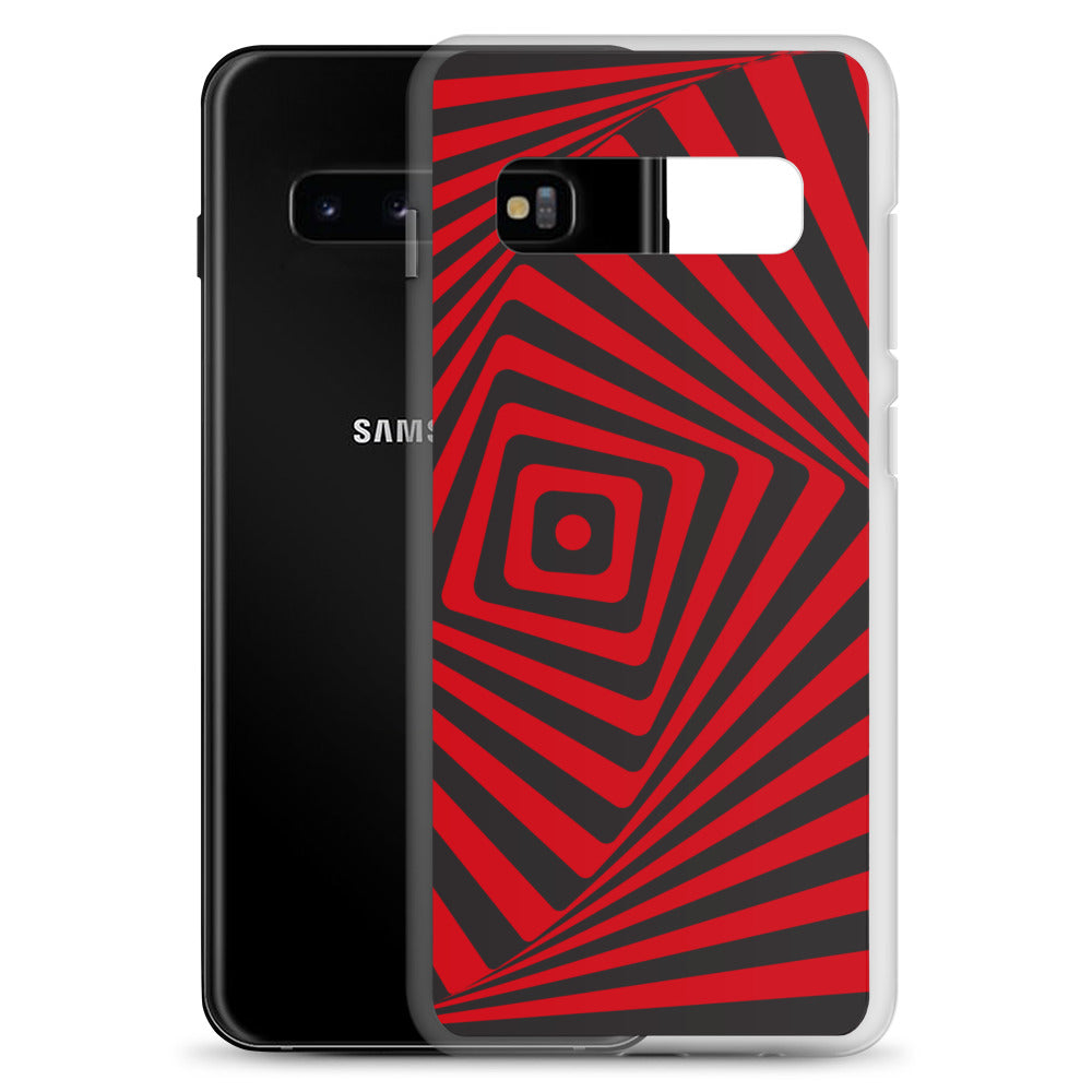 abstract Samsung phone case red and black maze