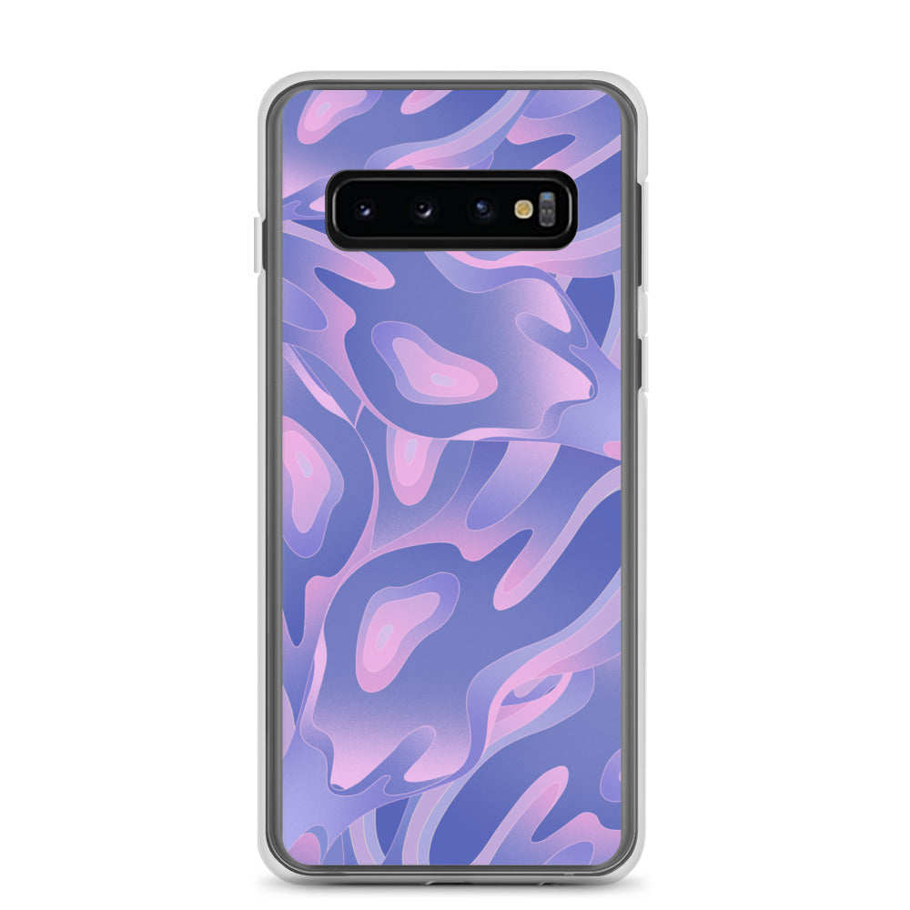 Abstract Samsung phone case, purple/violet waves