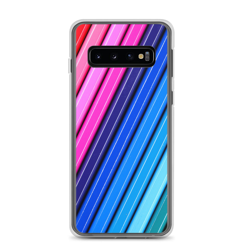 abstract Samsung phone case multi-coloured stripes