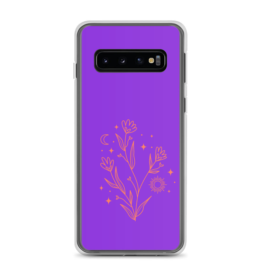 abstract Samsung phone case with purple Bg