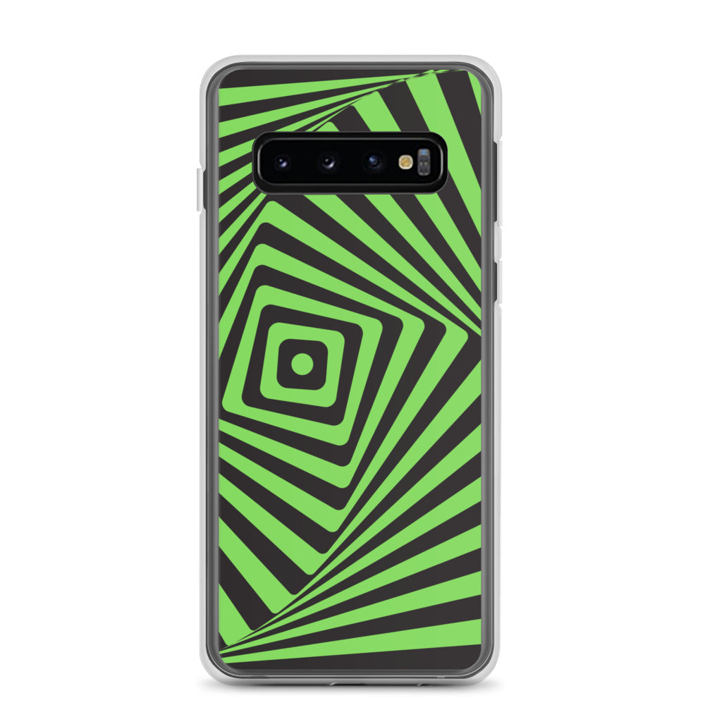 abstract Samsung phone case black and green maze