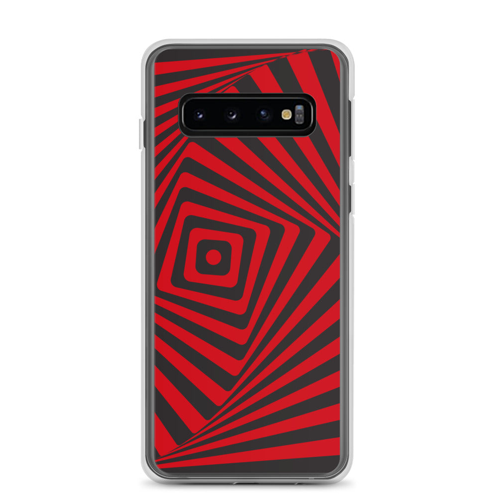 abstract Samsung phone case red and black maze