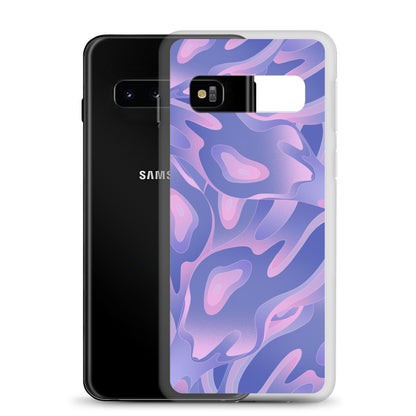 Abstract Samsung phone case, purple/violet waves