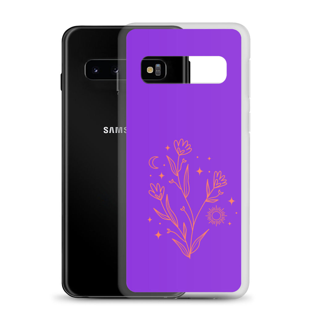 abstract Samsung phone case with purple Bg