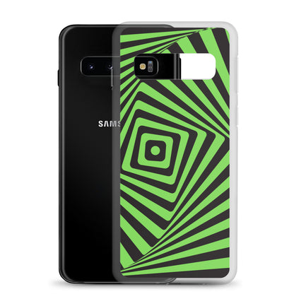 abstract Samsung phone case black and green maze