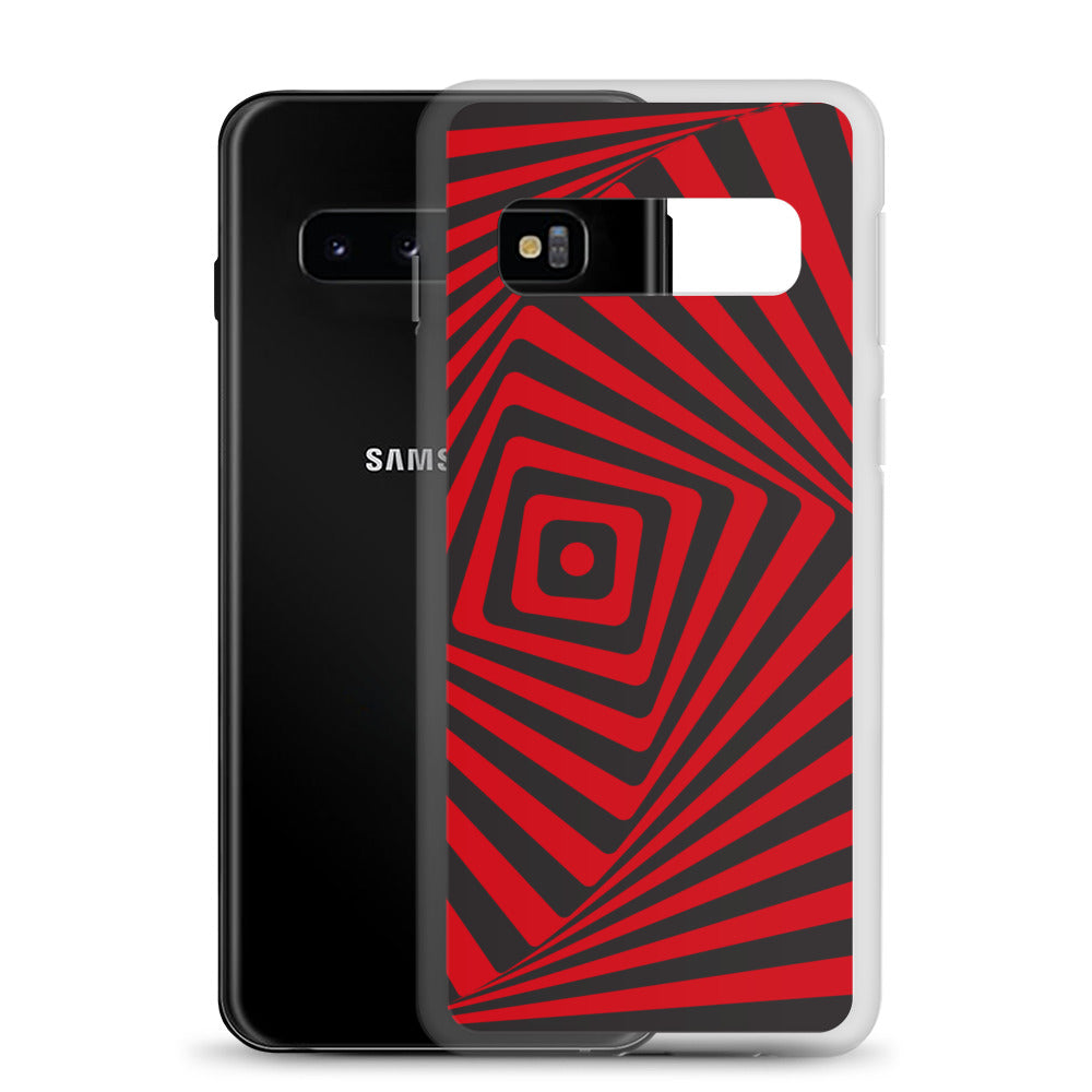 abstract Samsung phone case red and black maze