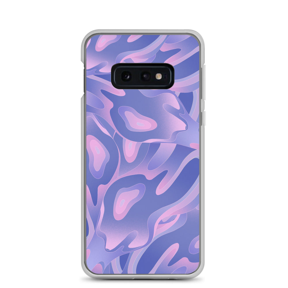 Abstract Samsung phone case, purple/violet waves