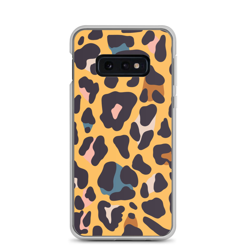 abstract Samsung phone case orange leopard print