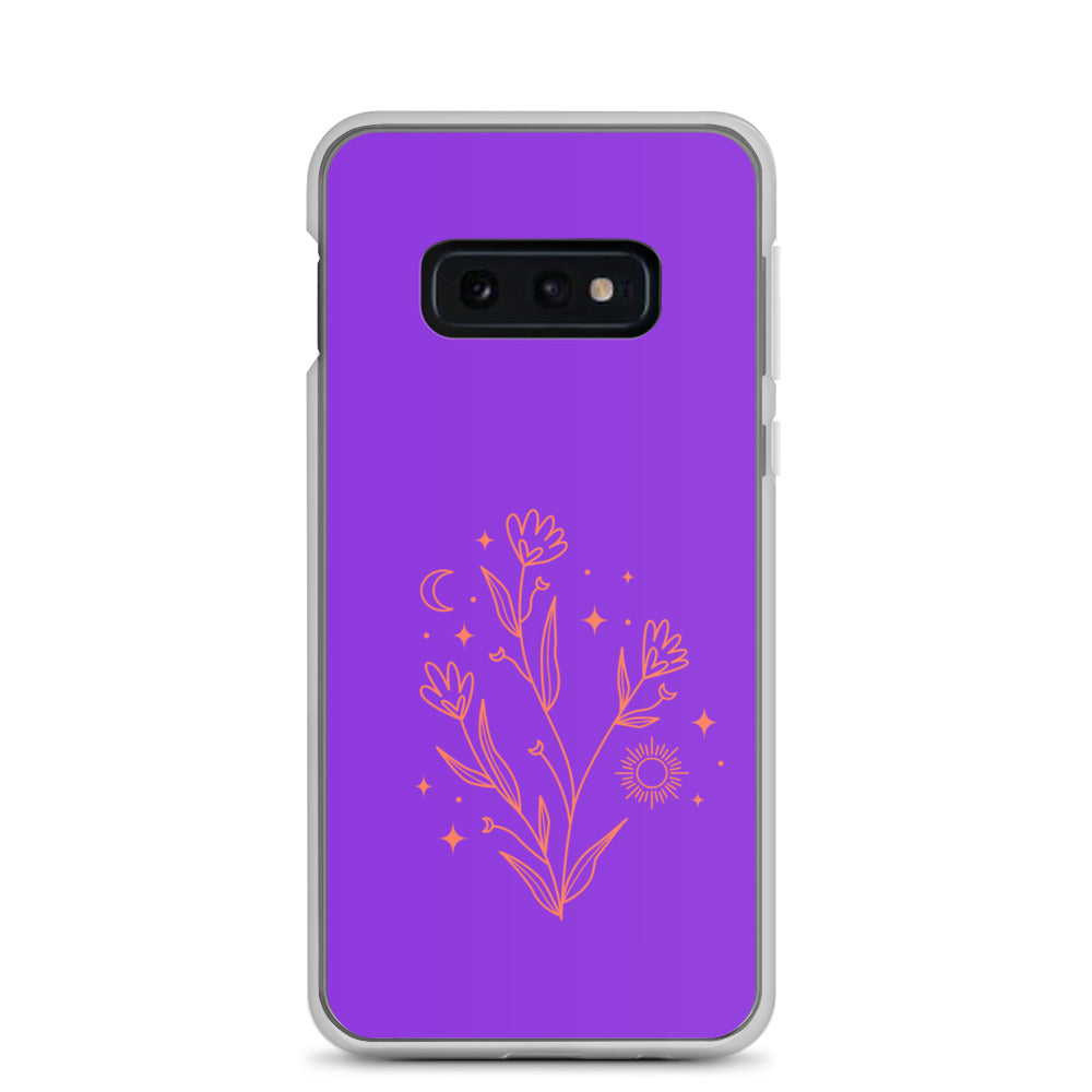 abstract Samsung phone case with purple Bg