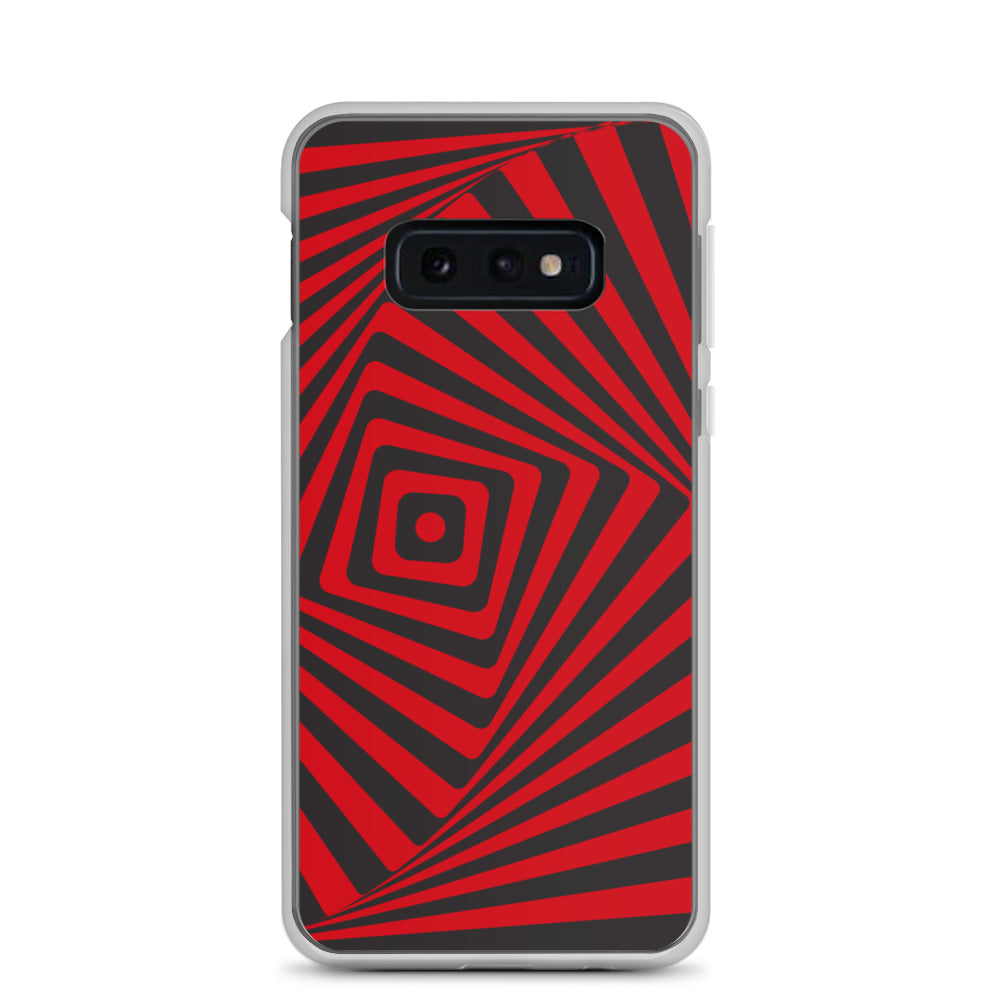 abstract Samsung phone case red and black maze