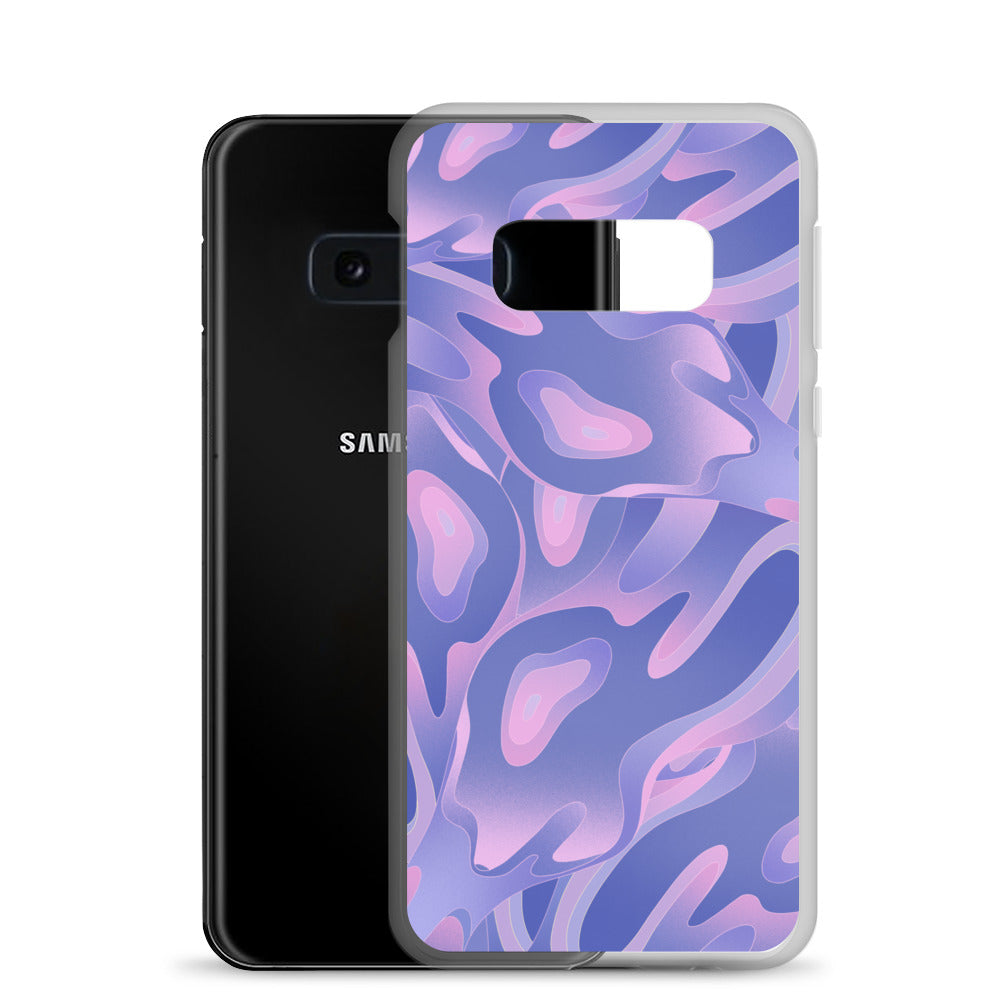 Abstract Samsung phone case, purple/violet waves