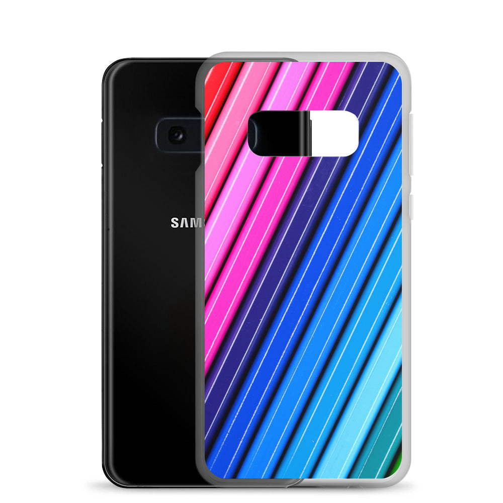 abstract Samsung phone case multi-coloured stripes