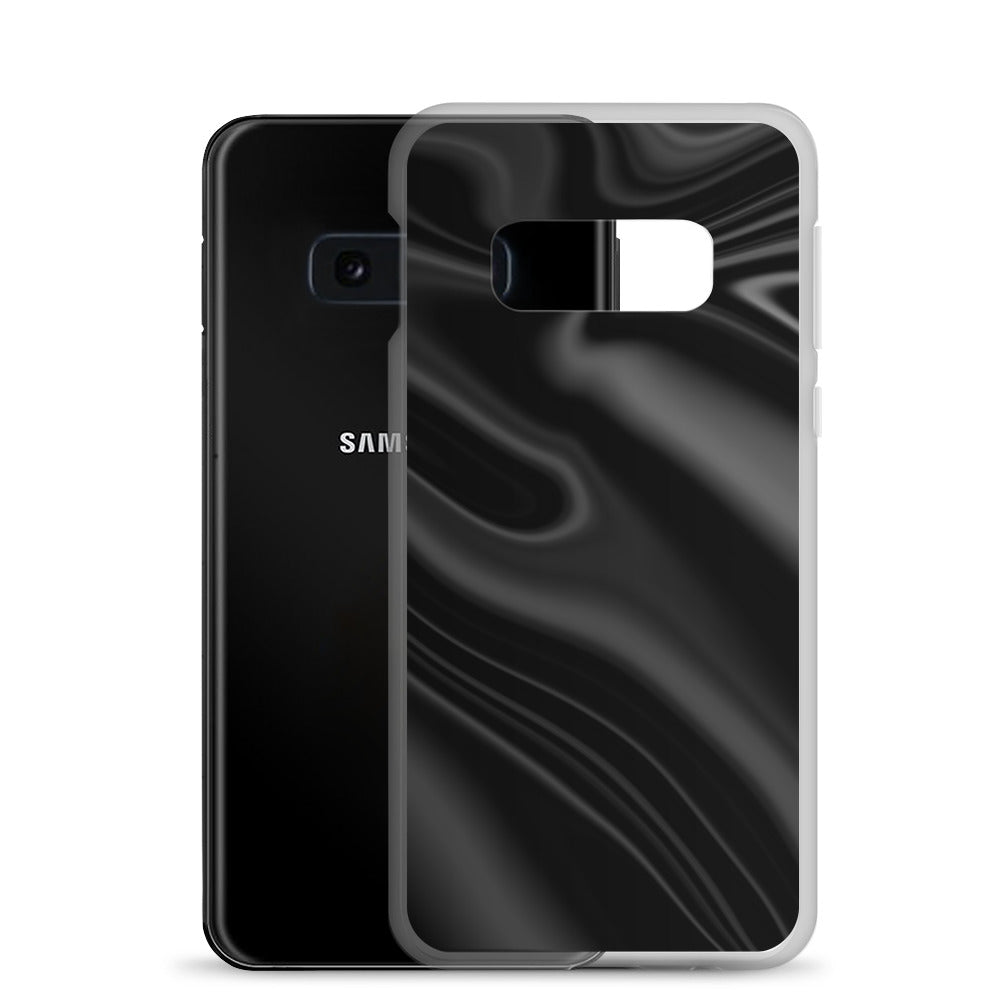 abstract Samsung phone case black waves