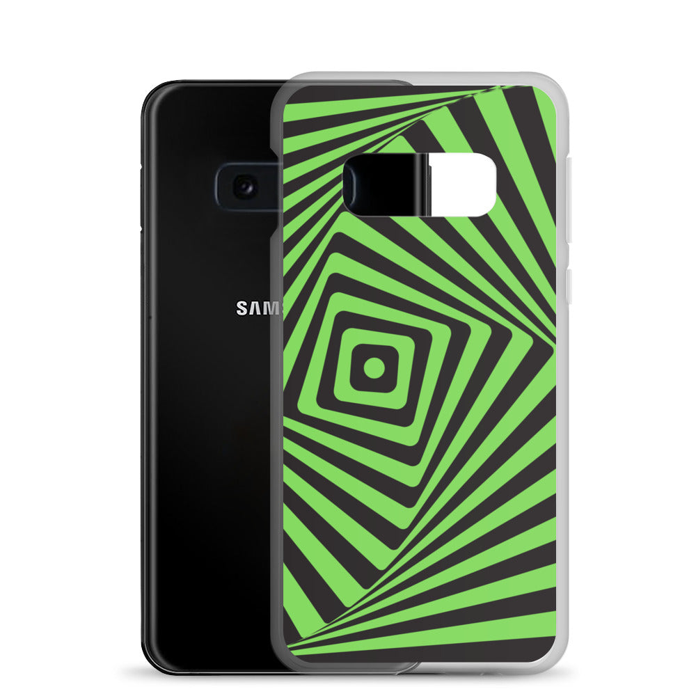 abstract Samsung phone case black and green maze