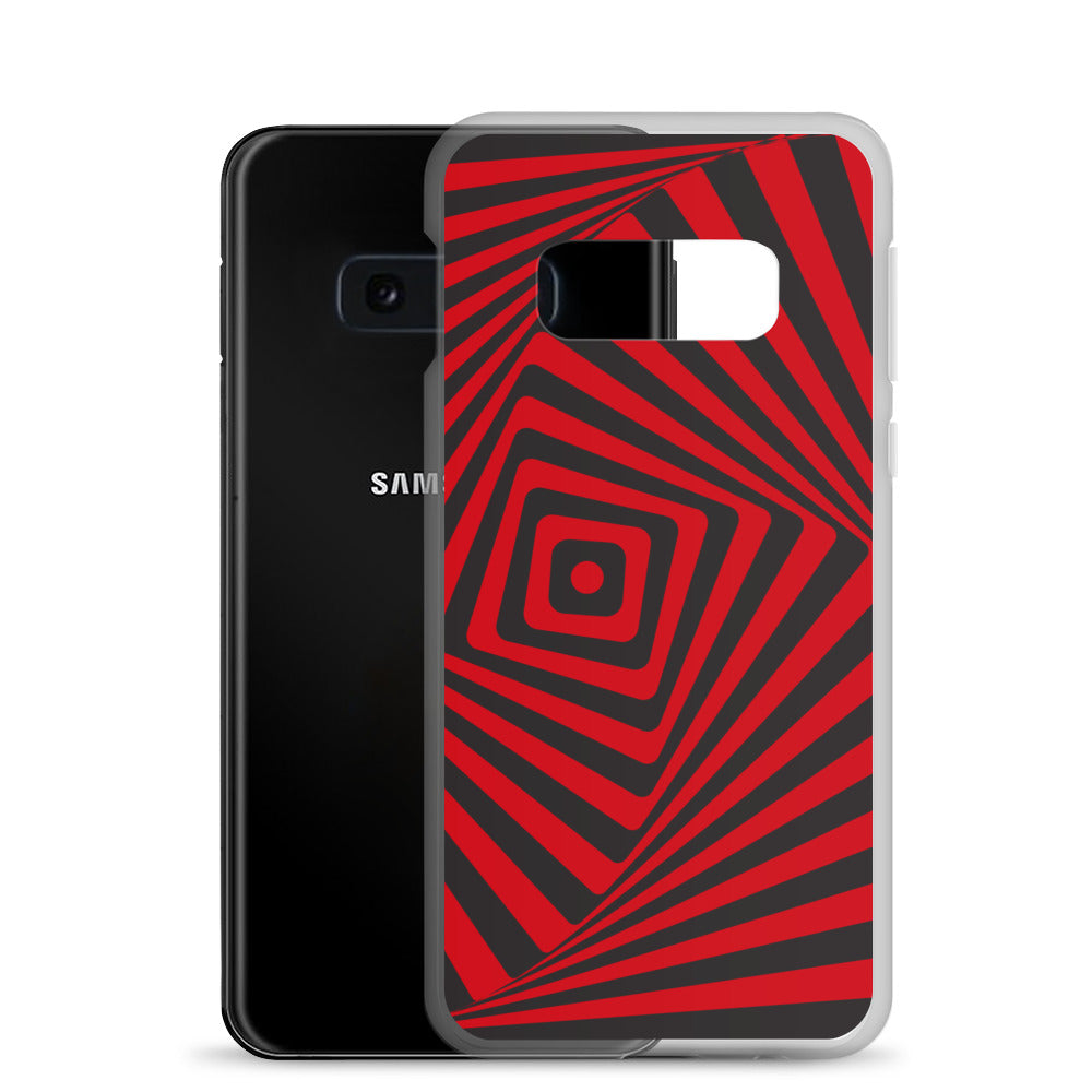 abstract Samsung phone case red and black maze