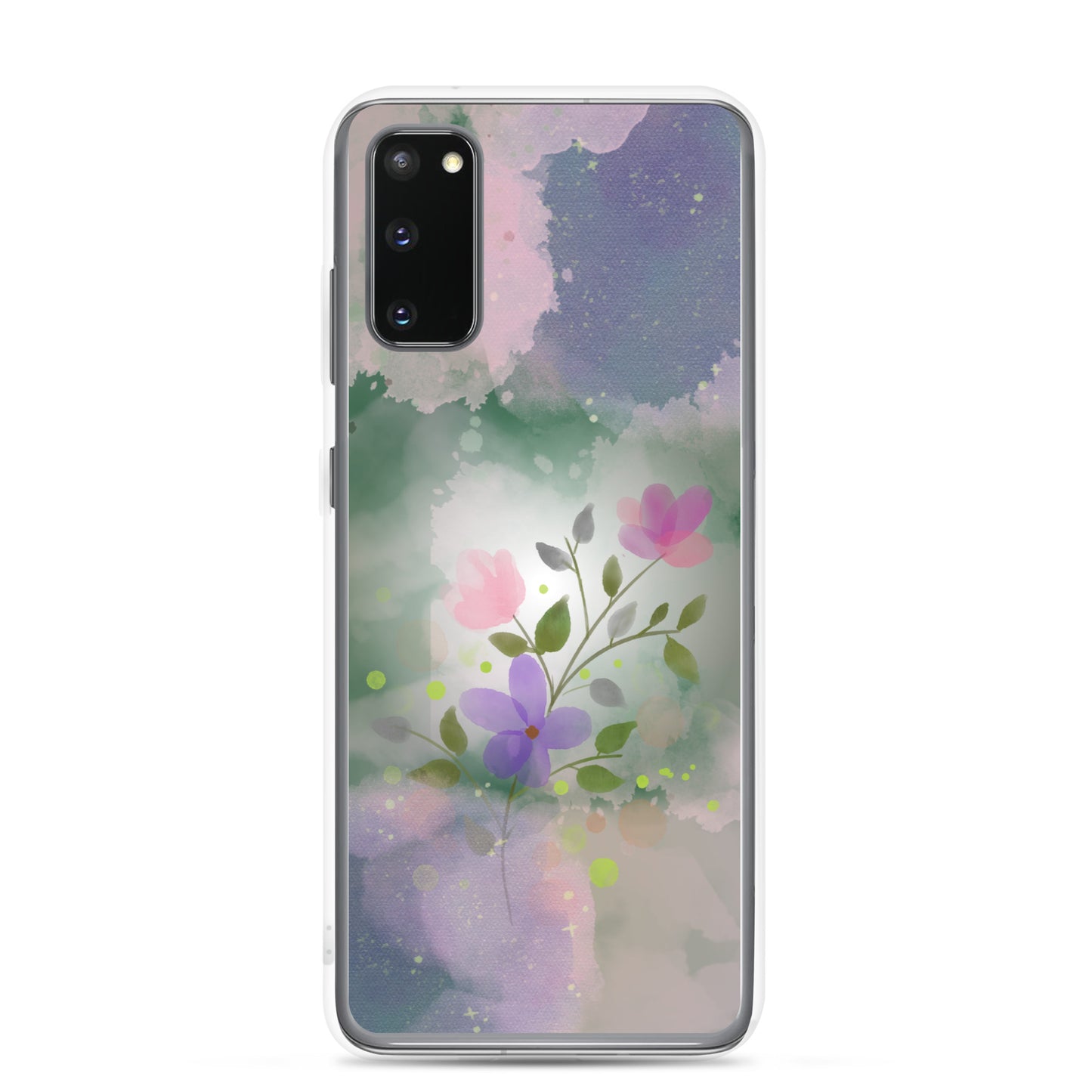 abstract Samsung phone case, flowers on mixed colour Bg