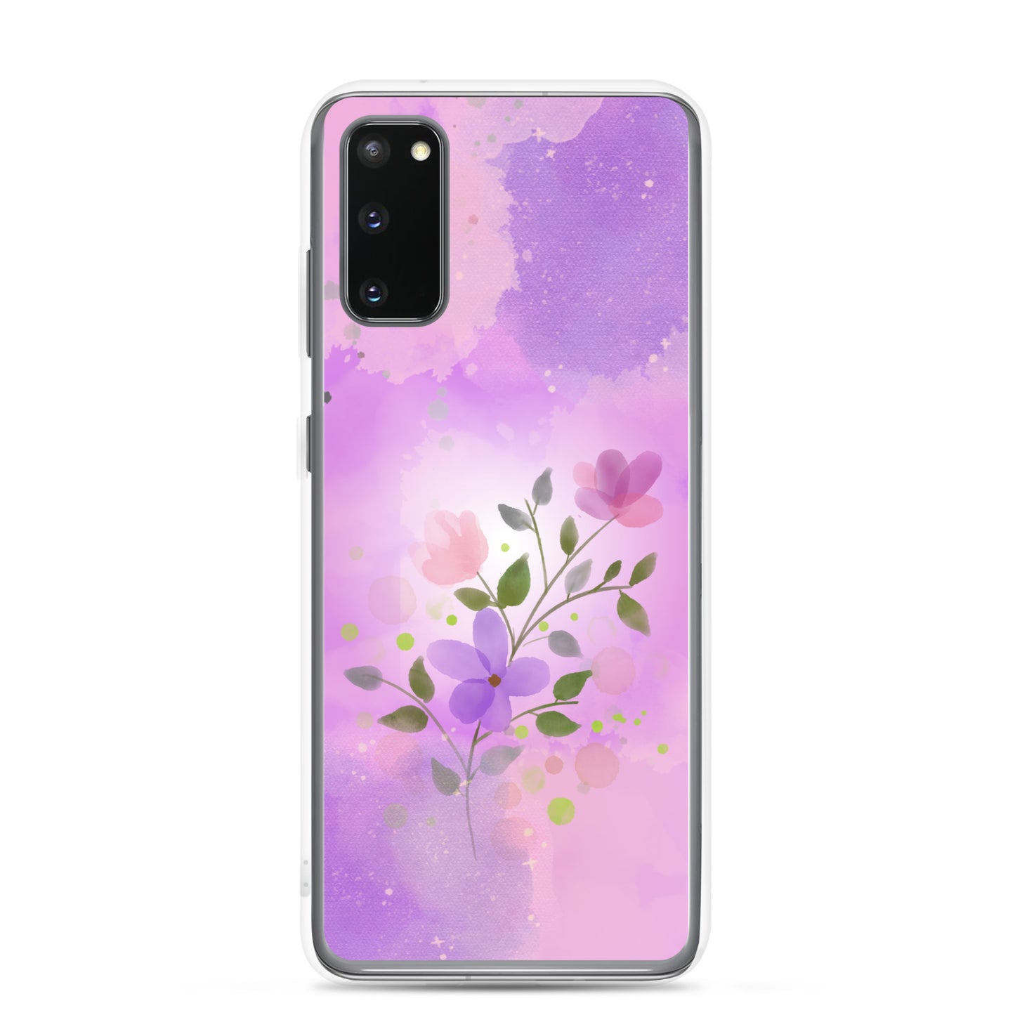 abstract Samsung phone case, flowers on pink Bg