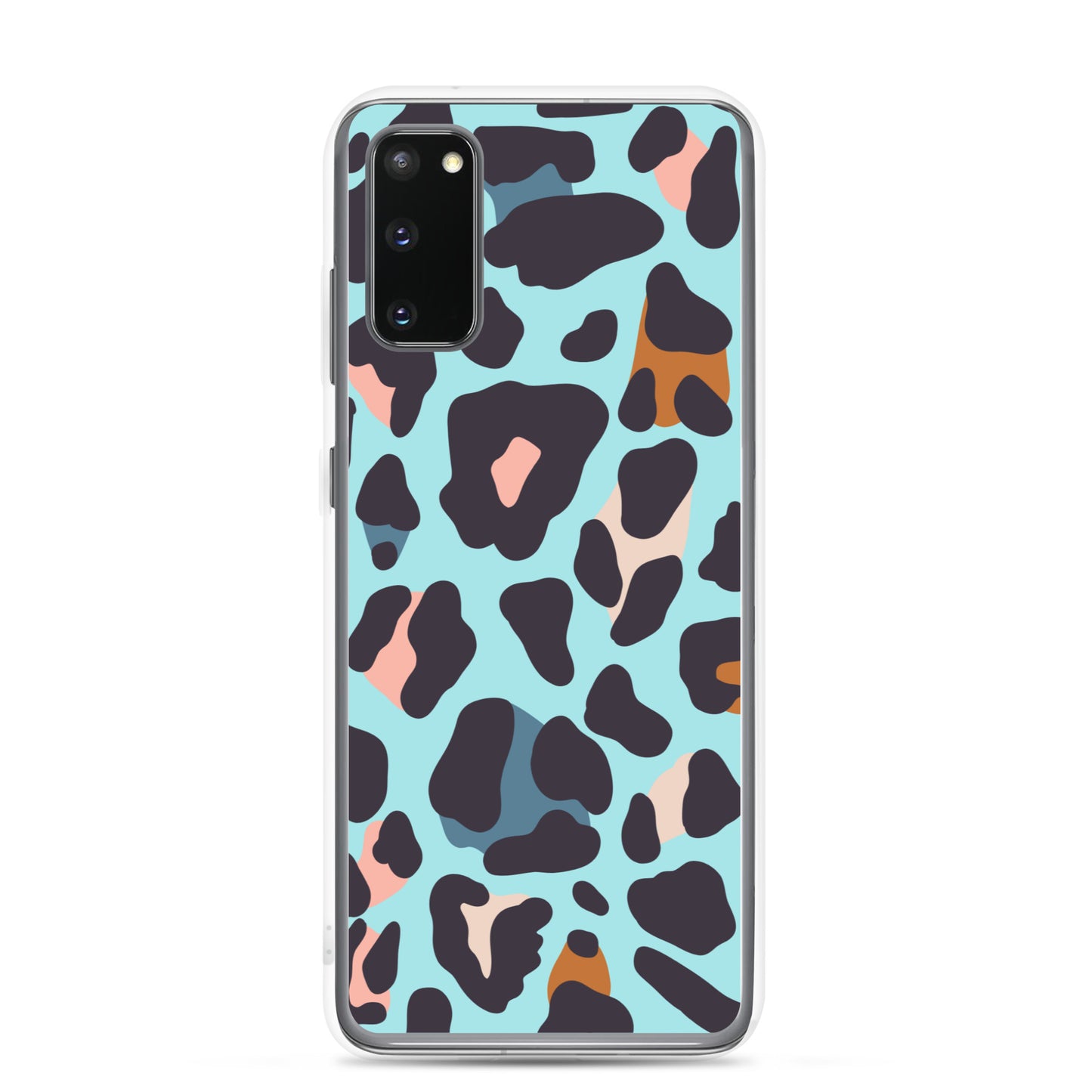 abstract Samsung phone case blue leopard print