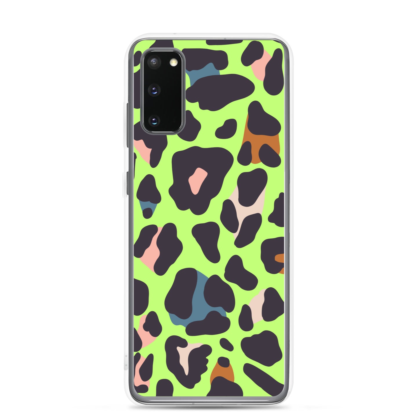 abstract Samsung phone case green leopard print