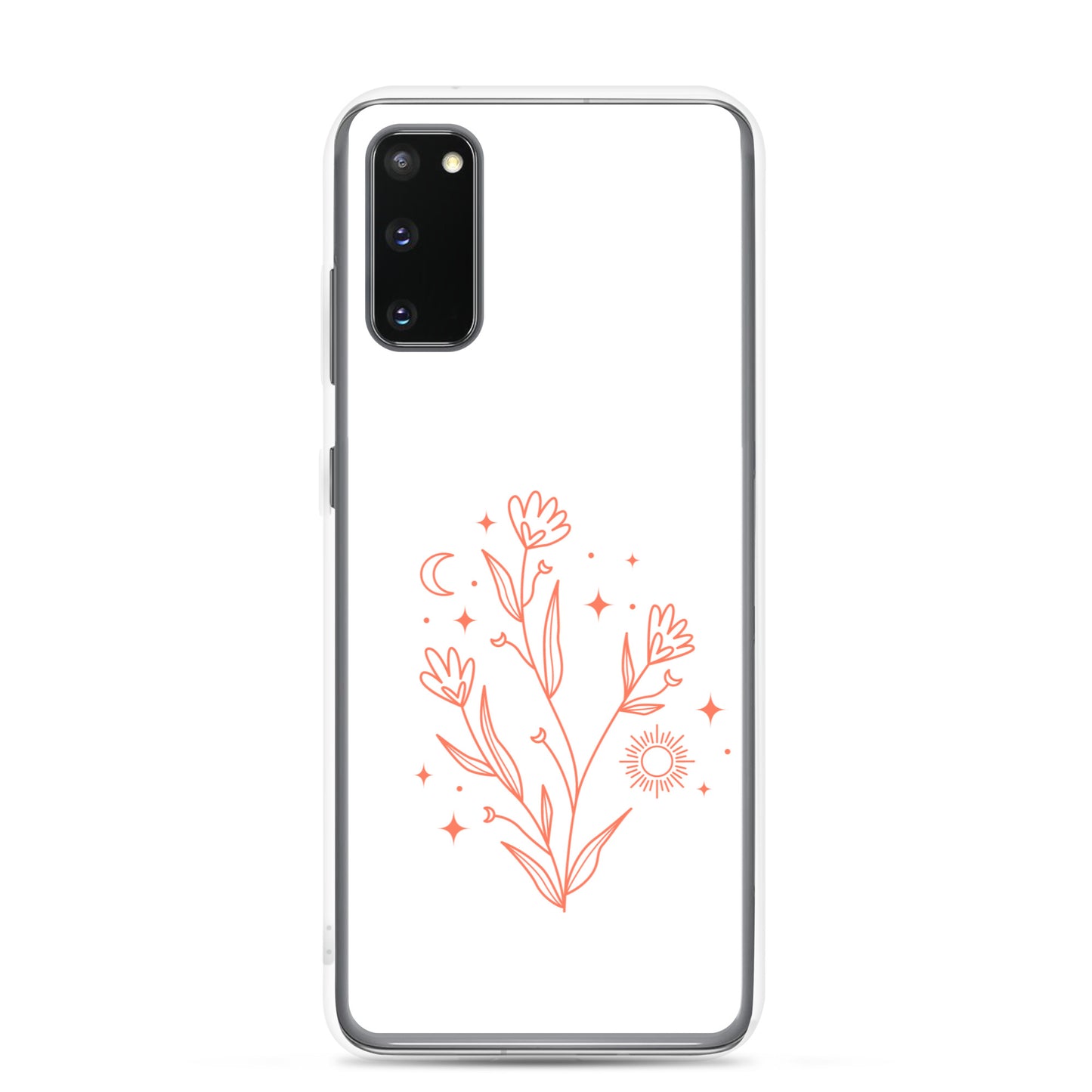 abstract Samsung phone case flowers on white Bg