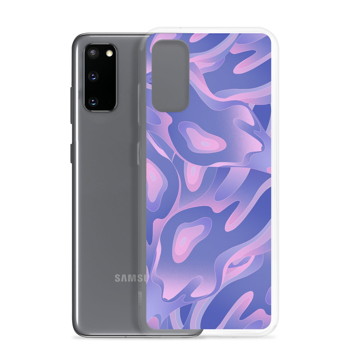 Abstract Samsung phone case, purple/violet waves