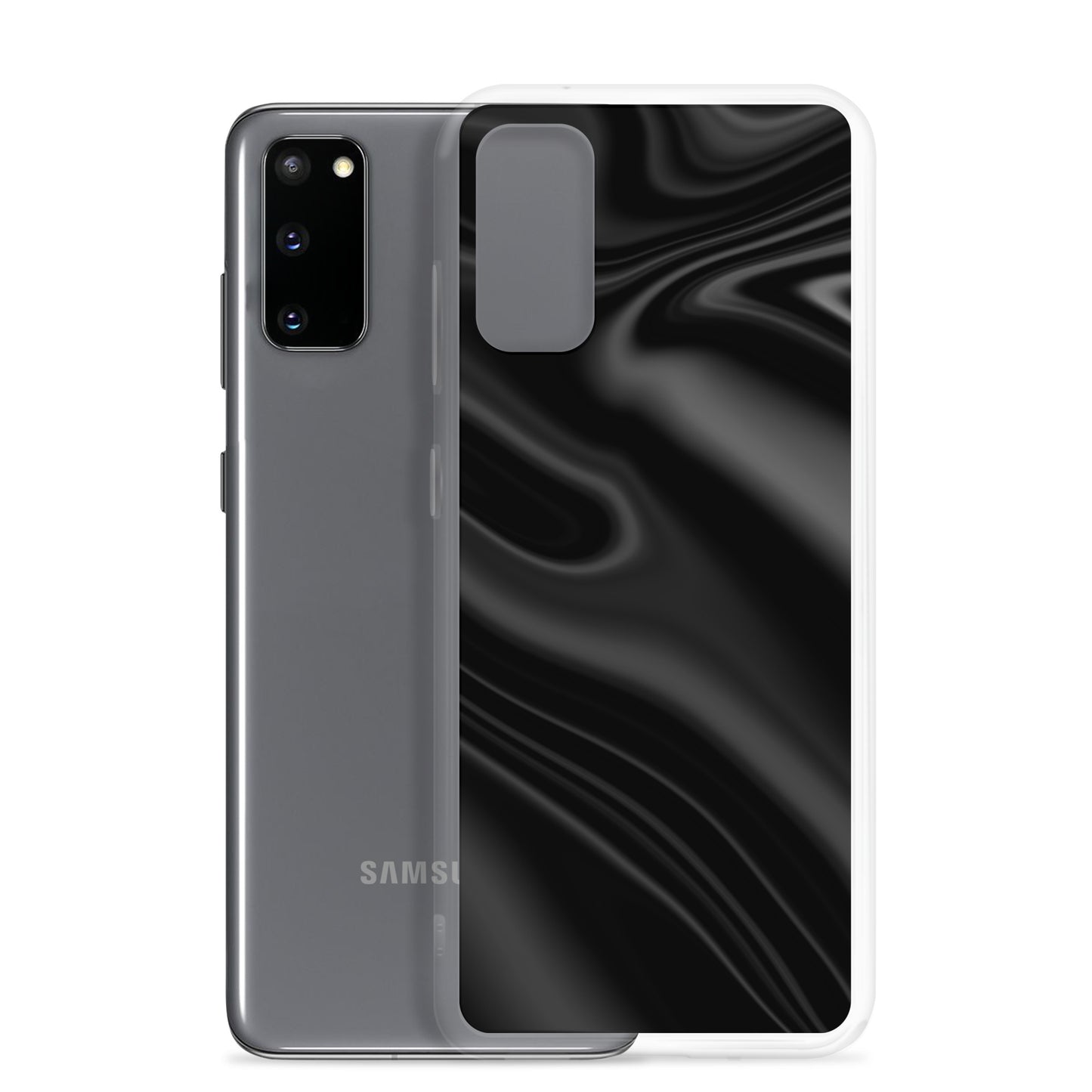 abstract Samsung phone case black waves