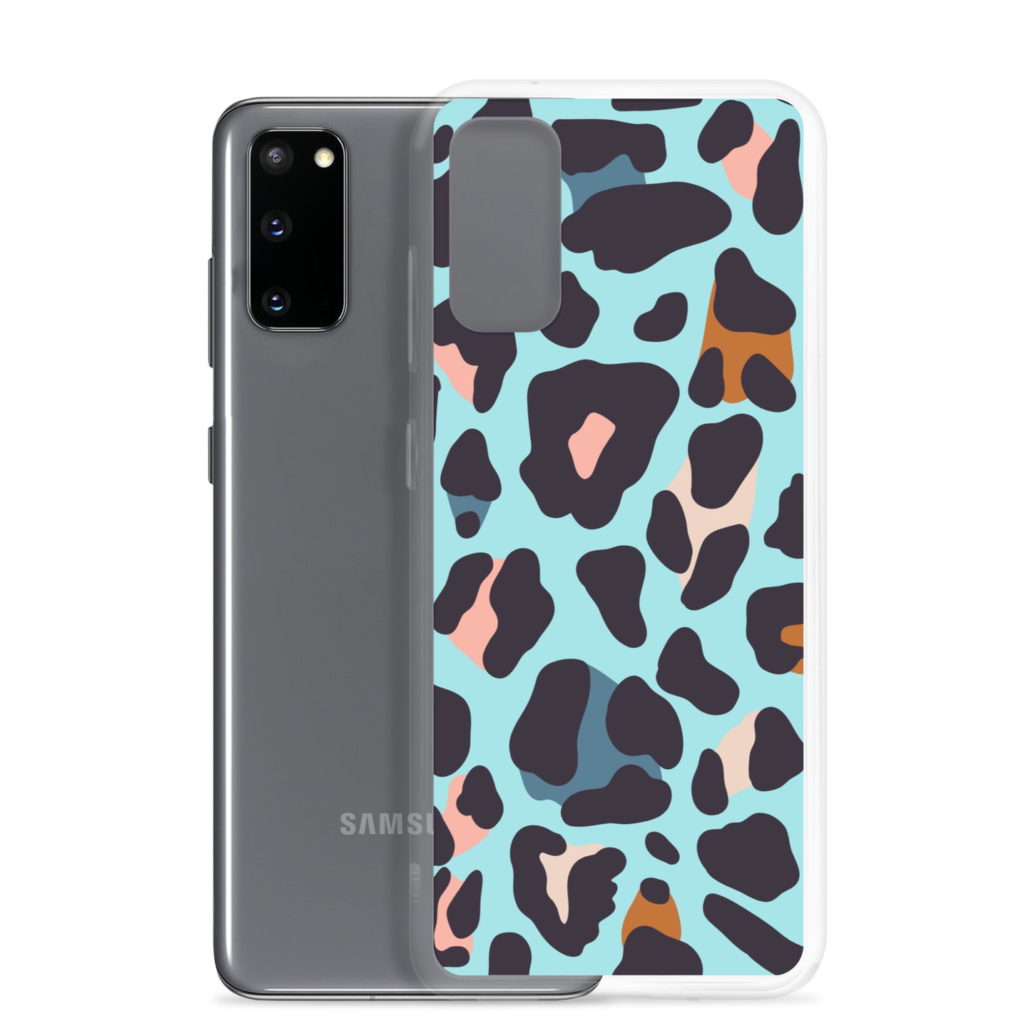 abstract Samsung phone case blue leopard print